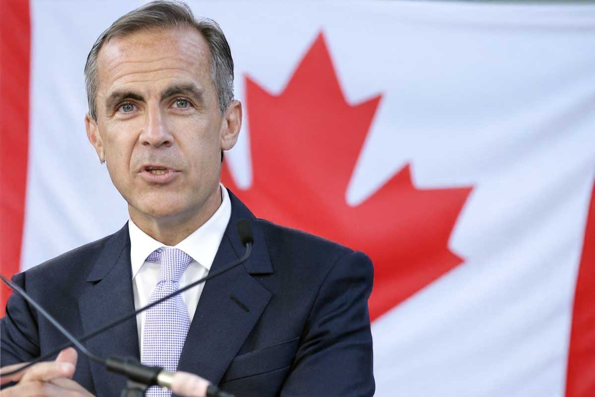 Mark Carney with canadian flag